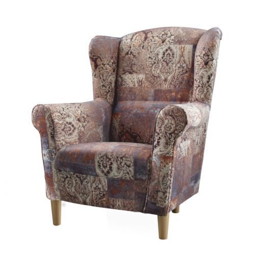 Tempo Kondela Křeslo ušák Charlot - hnědá vintage 1026