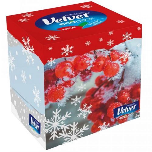 VELVET Papírové kapesníky 3-vrstvé Box Winter Edition 60 ks