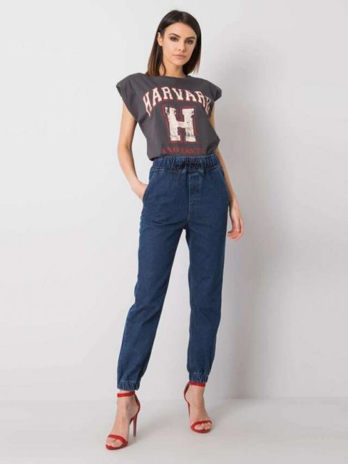 Dámské džíny s vysokým pasem 2882 - RUE PARIS - 30 - jeans-modrá