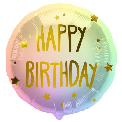 Balónek foliový Happy Birthday ombré s hvězdičkami ALBI