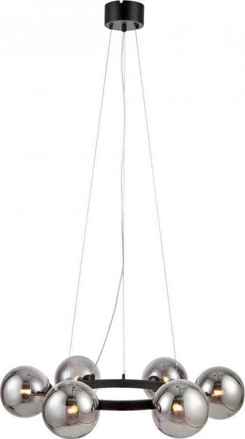 Závěsné svítidlo s černou konstrukcí Markslöjd Circle 6L