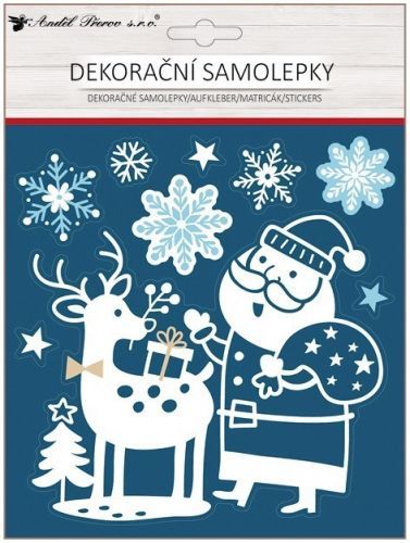Anděl Dekorační samolepka s glitry - santa - 18 x 23 cm - 10665