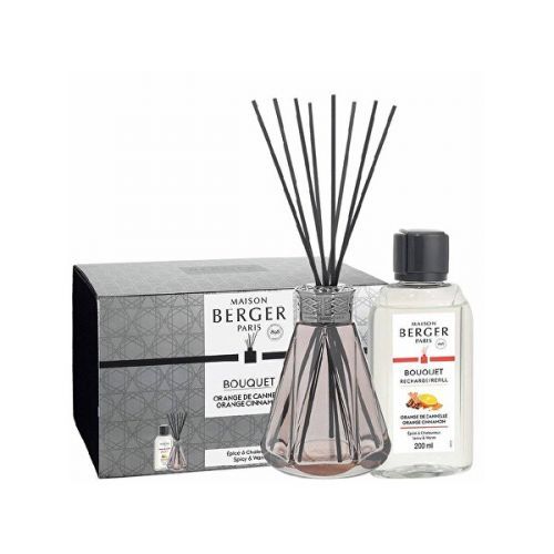 Maison Berger Paris Dárková sada aroma difuzér Pyramide vintage růžový + náplň Pomeranč a skořice 200 ml