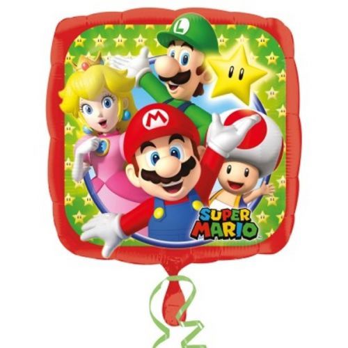 BALÓNEK fóliový Super Mario čtverec 43cm