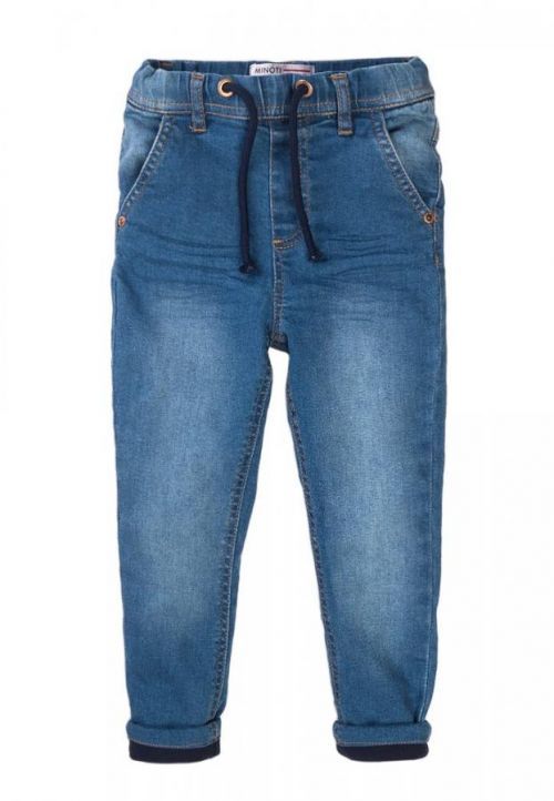 Kalhoty chlapecké podšité džínové s elastanem, Minoti, 7BLINEDJN 1, modrá - 80/86