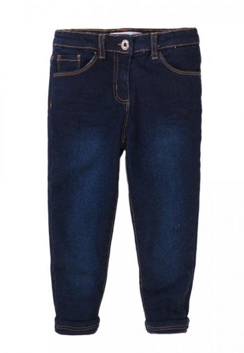 Kalhoty dívčí podšité džínové s elastanem, Minoti, 8GLNJEAN 1, modrá - 128/134