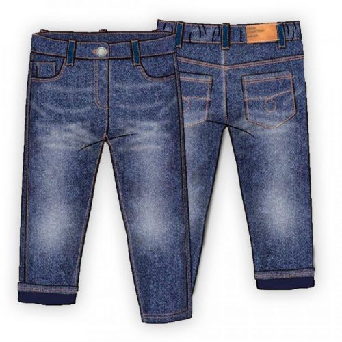 Kalhoty dívčí podšité džínové s elastanem, Minoti, 8GLNJEAN 4, modrá - 104/110