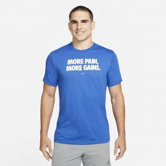 Nike Pánské tričko More Pain More Gain - Blue DH0304-480