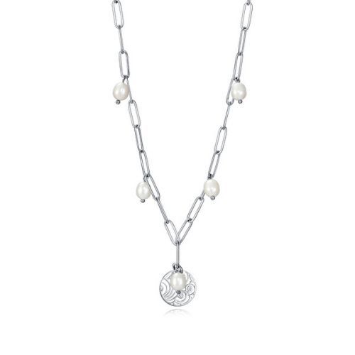 Viceroy Krásný stříbrný náhrdelník s perličkami Chic 75274C01000