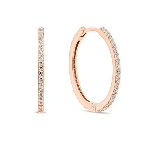 Brilio Silver Třpytivé bronzové náušnice kruhy EA159R 2,2 cm