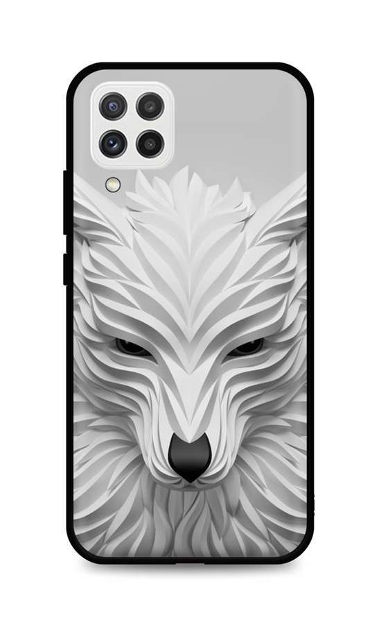 Kryt TopQ LUXURY Samsung A22 pevný Bílý vlk 65643