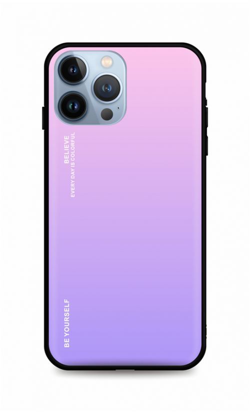Kryt TopQ LUXURY iPhone 13 Pro Max pevný duhový růžový 65578