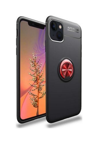 Kryt TopQ iPhone 13 mini silikon černý s červeným prstenem 65534