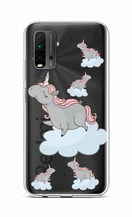 Kryt TopQ Xiaomi Redmi 9T silikon Grey Unicorns 65463