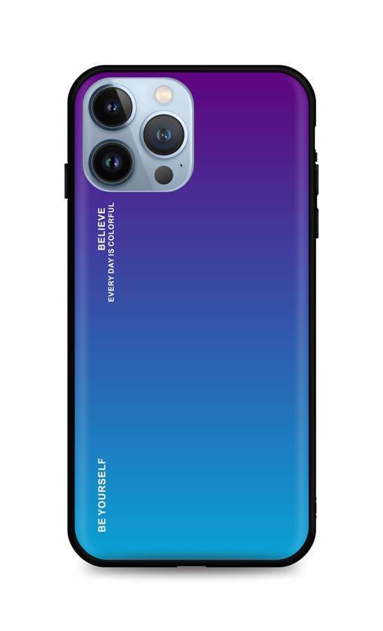 Kryt TopQ LUXURY iPhone 13 Pro pevný duhový purpurový 65375