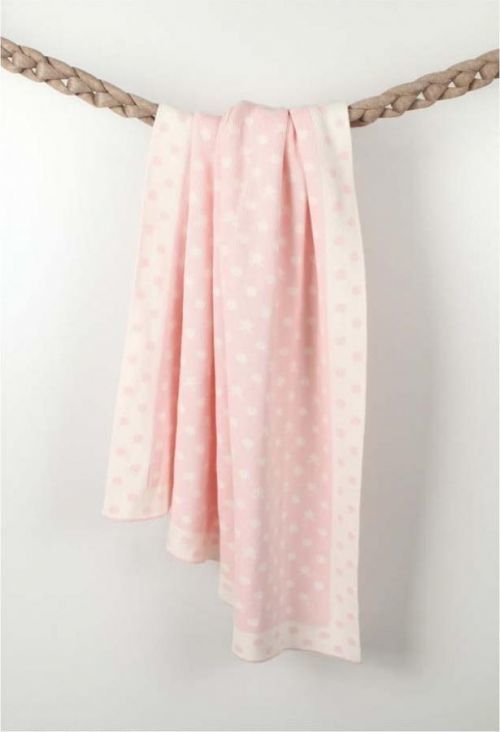 Růžová dětská bavlněná deka Homemania Decor Baby Baby Dots, 90 x 90 cm