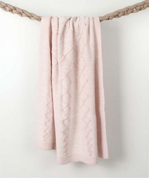 Růžová dětská deka s příměsí bavlny Homemania Decor Baby Baby, 90 x 90 cm