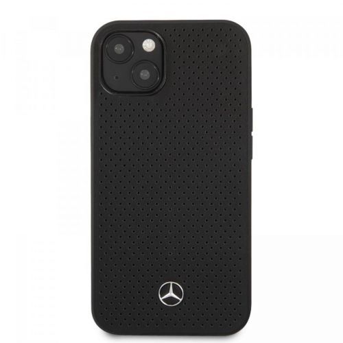Mercedes-Benz Ochranný kryt pro iPhone 13 - Mercedes, Genuine Leather Black MEHCP13MDELBK