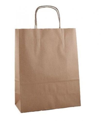 Papírová taška - přírodní - hnědá - hladká - 25 x 32 x 11 cm