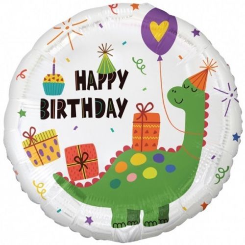 BALÓNEK fóliový Happy Birthday Dino 45cm