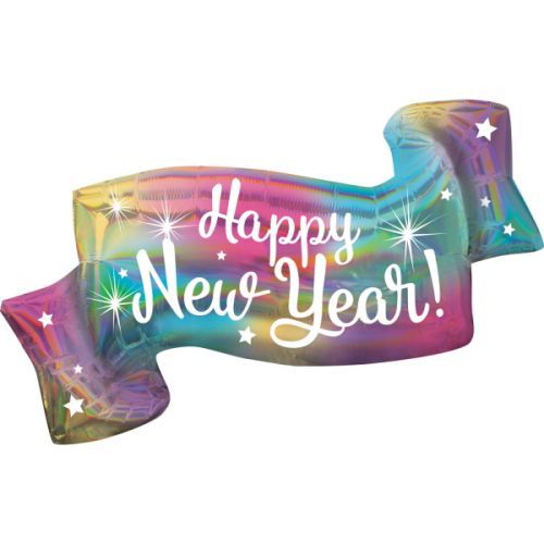 BALÓNEK fóliový HNY duhový banner