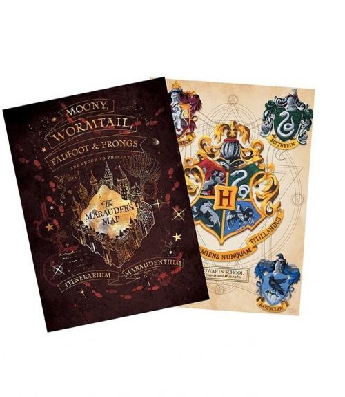 ABY STYLE Dárkový set Harry Potter - Erb & Pobertův plánek, (2x) 38 x 52 cm