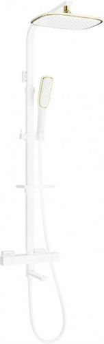 MEXEN/S CQ49 vanový sloup s termostatickou baterií, bílá / zlato 779104995-25