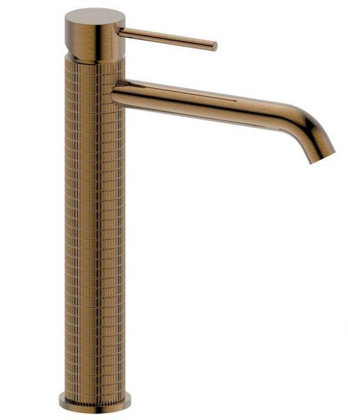 SAPHO FLAWO stojánková umyvadlová baterie vysoká bez výpusti, růžové zlato, mat FR678G