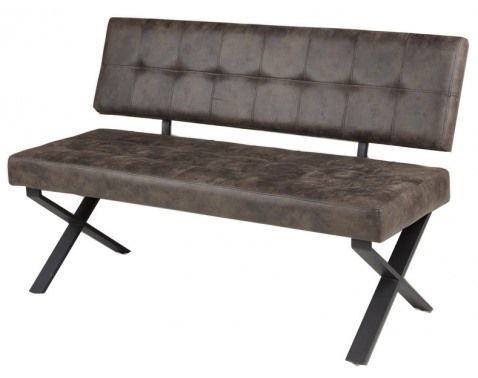 Jídelní lavice s opěradlem Donna, hnědá vintage optika kůže