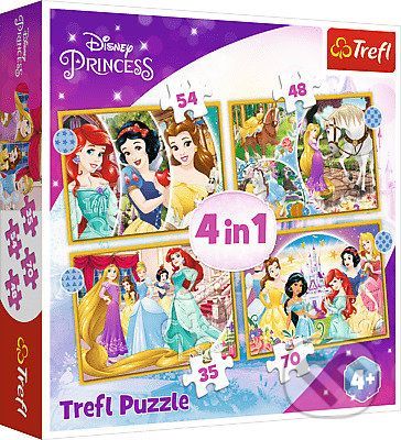 Šťastný deň / Disney Princezné 4v1 - Trefl
