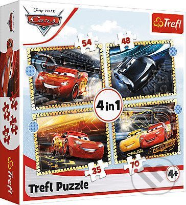 Pripraviť sa, pozor, štart! / Disney Cars 3 4v1 - Trefl