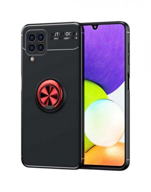 Kryt TopQ Samsung A22 silikon černý s červeným prstenem 65430