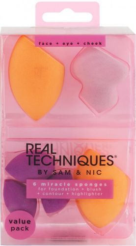 Real Techniques Brushes Mini Brush Trio houbičky pro precizní nanesení make-upu pro ženy houbička Sculpting Sponge 1 ks + houbička Complexion Sponge 2 ks + houbička Mini Eraser Sponge 3 ks