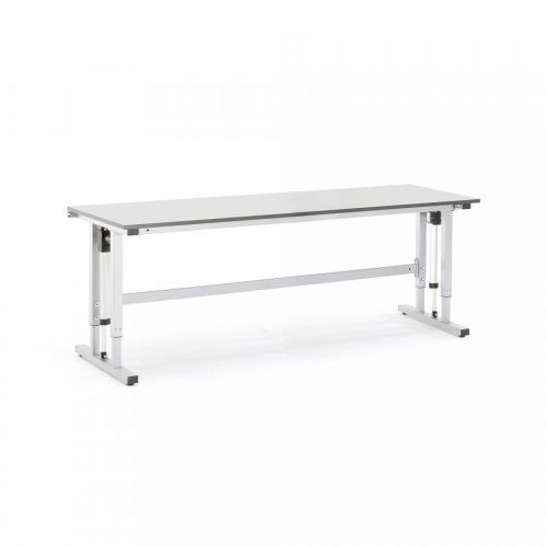 Výškově nastavitelný pracovní stůl MOTION, manuální, 2000x600 mm, 150 kg, šedá