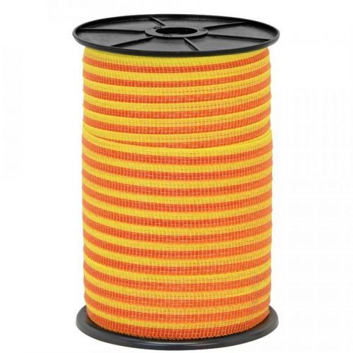 Páska pro elektrický ohradník, průměr 10 mm, žluto-oranžové