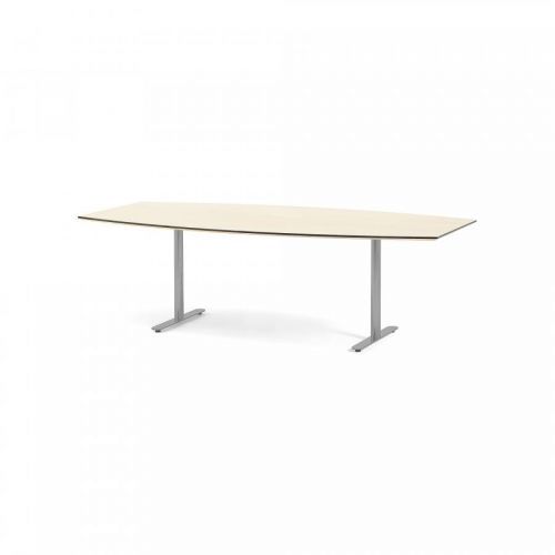 Jednací stůl Selma, 2400x1200 mm, HPL, bříza, hliníkově šedá