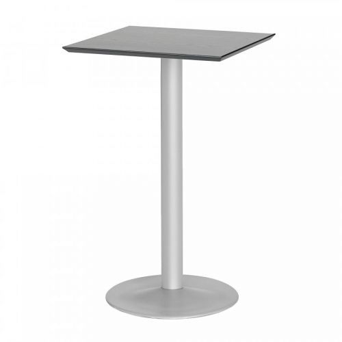 Barový stůl BIANCA, 700x700 mm, HPL, černá/hliníkově šedá