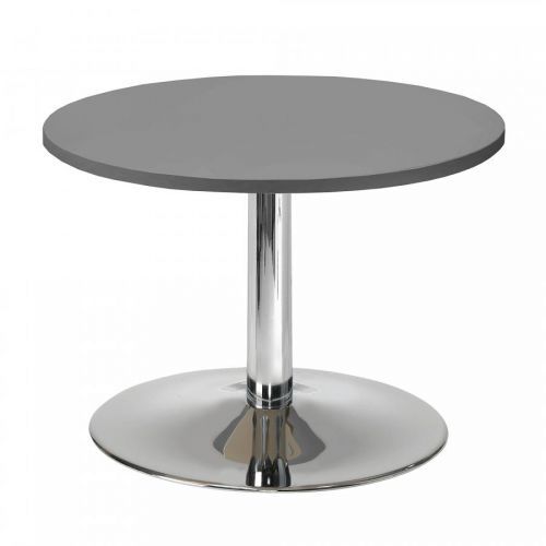 Konferenční stolek Monty, Ø700 mm, šedá/chrom
