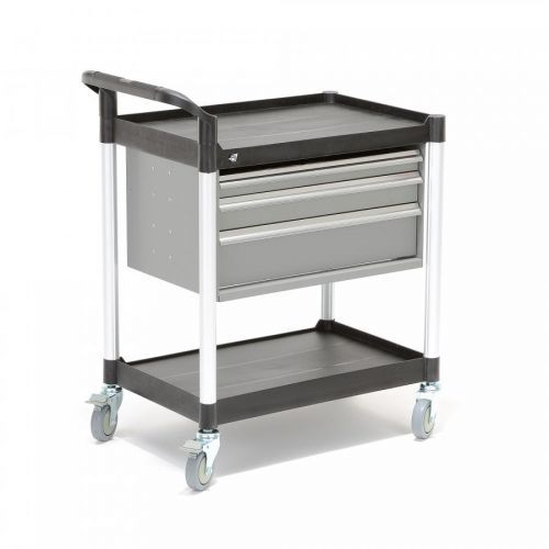 Policový vozík Move, 2 police, 3 zásuvky, 850x480x950 mm