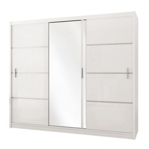 Skříň Vista 250cm Bílá/Zrcadlo