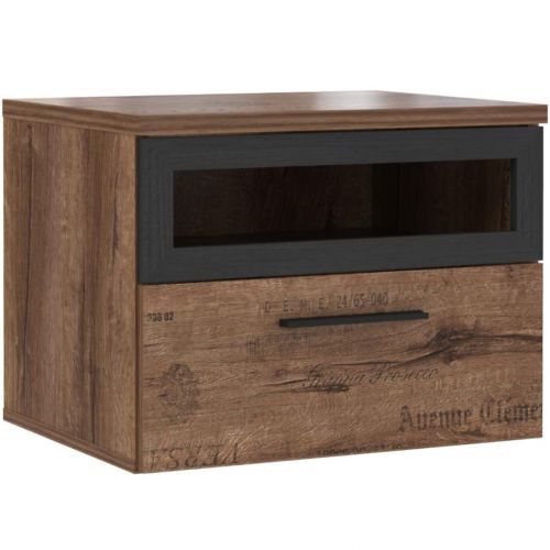 Nocni Stolek Jacky 52cm Dub Ušlechtilý / Černá