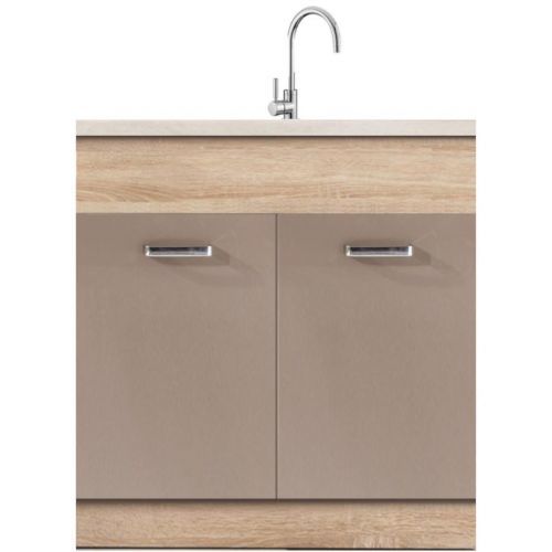 Kuchyňská skříňka Premio 12D Dub Sonoma/Bílý/Cappuccino Lesk