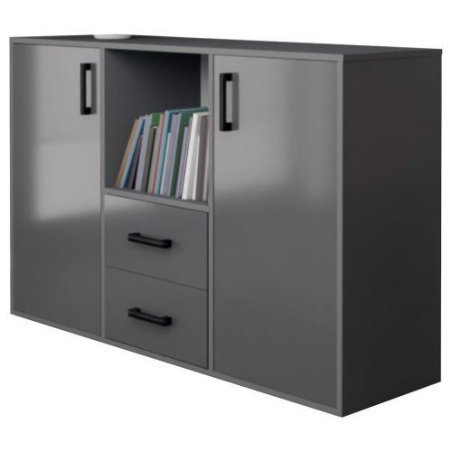 Komoda Herakles 1 136cm Šedá/Šedá Lesk