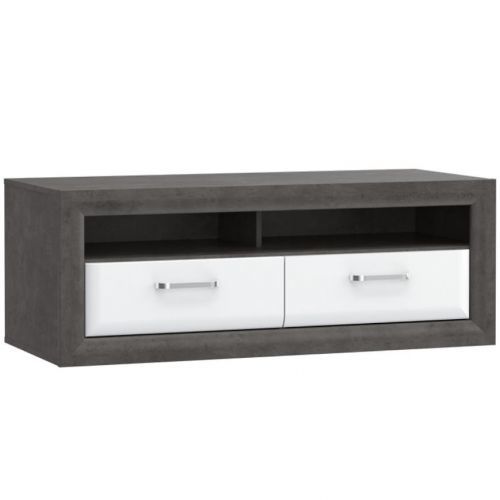 TV Stolek 153 cm Lenox Bílý Lesk/Beton