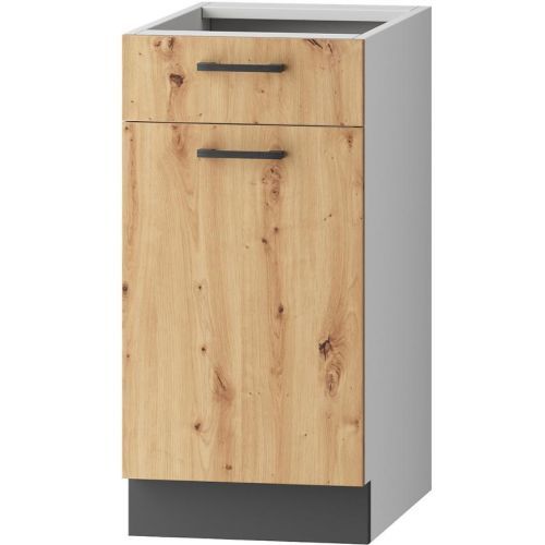 Kuchyňská skříňka Clara D40 S/1 Grafitově šedá / Dub Artisan