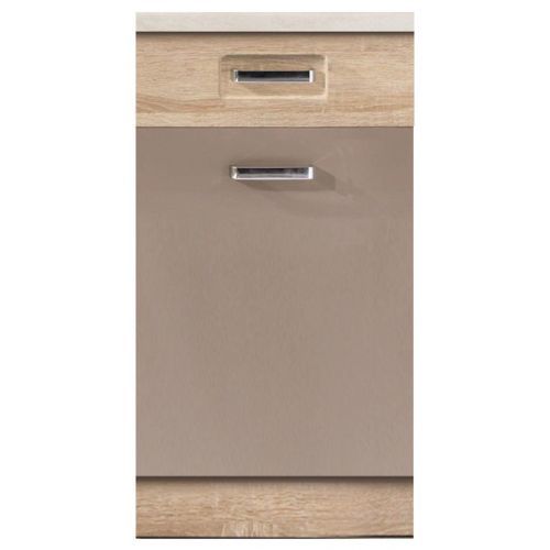 Kuchyňská skříňka Premio 3D Dub Sonoma/Cappuccino Lesk