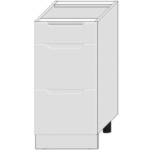 Kuchyňská Skříňka Zoya D40s/3 Bílý Puntík/Bílý