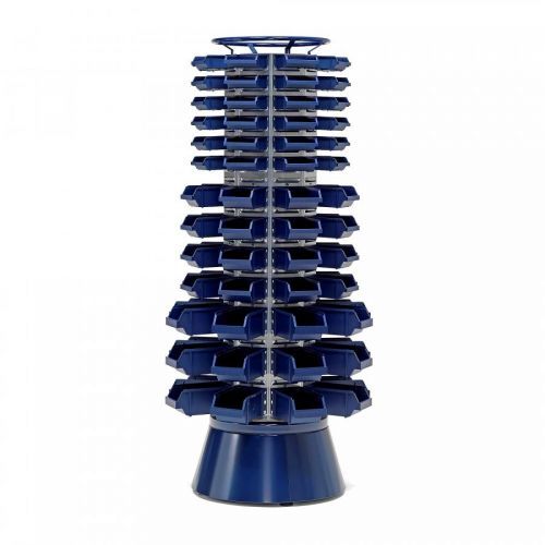 Otočný stojan, 104 plastových boxů