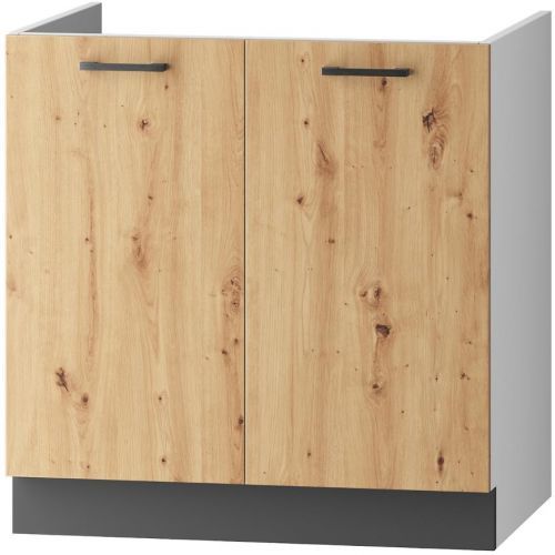 Kuchyňská skříňka Clara D80ZL Grafitově šedá / Dub Artisan