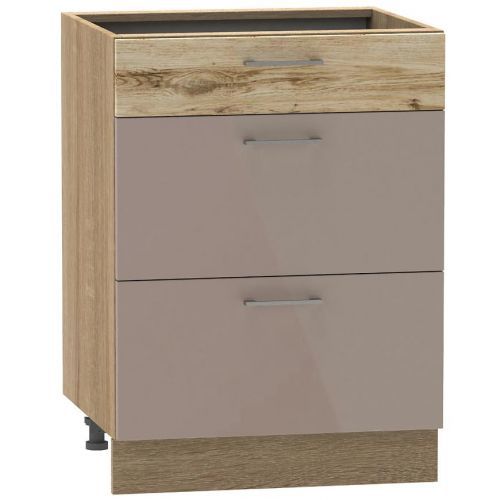 Kuchyňská skříňka Mocca D60 S/3 Macate Lesk Bb